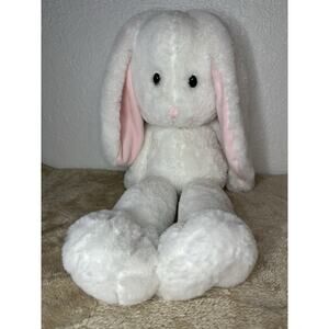 Fiesta Fuzzy Folk Bunny 16” White Plush Stuffed Animal Weighted Floppy A68214